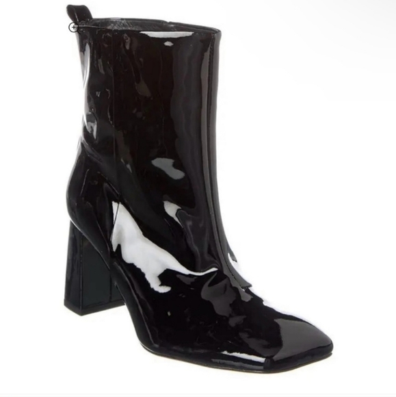 Good American Square Toe Bootie in Black Patent leather Sizes 5.5 And 7 - Picture 2 of 13